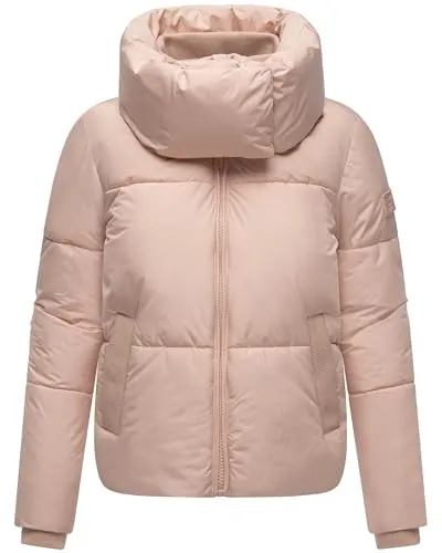 Navahoo Damen Winterjacke Traumelfe 14 Light Peach Gr. L - Funktionsjacken: Warme Steppjacke mit abnehmbaren Kragen, windabweisend und ideal für stylische Auftritte an kalten Tagen.