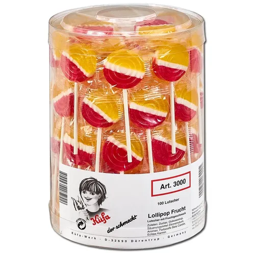  Küfa Lollipop Frucht, Lutscher, Lolly, 100 Stück 10,16€/1kg