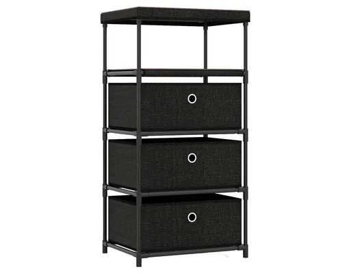 COSTWAY Kommode mit 3 Schubladen - Kommode mit 3 klappbaren Stoffschubladen, stabilen Metallrahmen und eleganter Holzplatte – die perfekte Aufbewahrungslösung für Ordnung und Stil in jedem Raum.