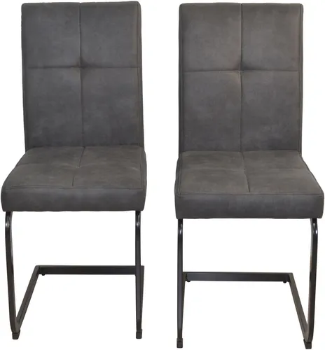 Moderner Schwingstuhl 2er-Set grau/schwarz – Bequeme Freischwinger für Ihr Zuhause