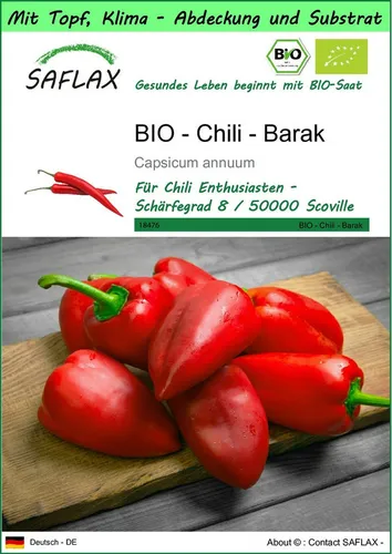 SAFLAX Gemüsesamen SAFLAX - Garden to go - BIO - Chili - Barak