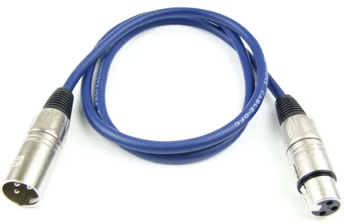 m 3 pol Mikrofonkabel, XLR male XLR female, BLAU DMX Mikrofon Kabel Adam Hall 1
