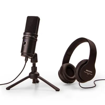 ZOOM ZUM-2 PMP USB Podcast Mic Pack – Komplettlösung für Podcaster & Streamer - Mikrofon in Broadcast-Qualität mit klarer Sprachaufnahme, inklusive Kopfhörer und Zubehör. Ideal für Content Creator, einfach plug-and-play für Windows und macOS.
