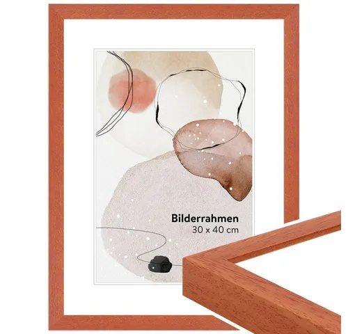 WANDStyle Bilderrahmen H960 – Klassischer Rahmen in Kirschbaum-Optik - Klassischer Bilderrahmen aus Massivholz in Kirschbaum-Optik, ideal für Fotos und Urkunden. Minimalistisches Design mit stabiler Aufhängung für Hoch- und Querformat, individuell in Deutschland gefertigt.