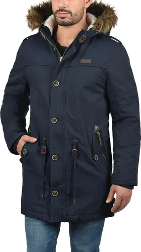 Indicode IDPulsoor Herren Winterjacke Parka - Funktionsjacke mit warmem Teddyfutter und abnehmbarer Fellkapuze, ideal für den Übergang und kalte Tage, nachhaltig produziert