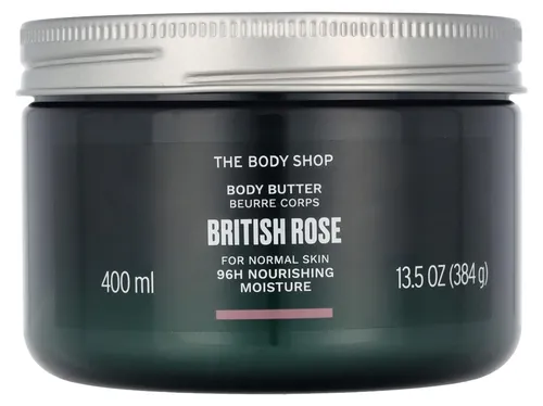 The Body Shop British Rose Körperbutter 400 ml - Reichhaltige Körperbutter mit Rosenduft, ideal für intensive Feuchtigkeit und Pflege der Haut. Perfekt für die tägliche Anwendung.