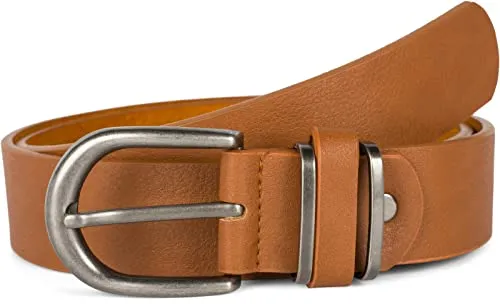 styleBREAKER Unisex Gürtel Cognac, kürzbar - Herren-Gürtel aus hochwertigem Kunstleder mit eleganten Metall-Details. Ideal anpassbar für perfekten Sitz, um Ihre Outfits stilvoll zu ergänzen.