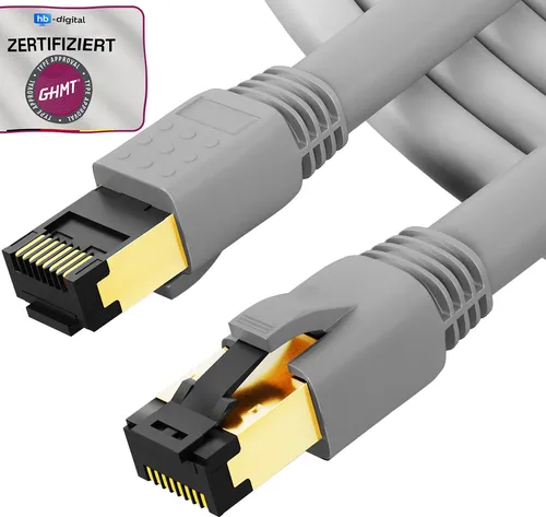 hb-digital 3m RJ45 Patchkabel CAT 8.1 S/FTP LSZH grau
