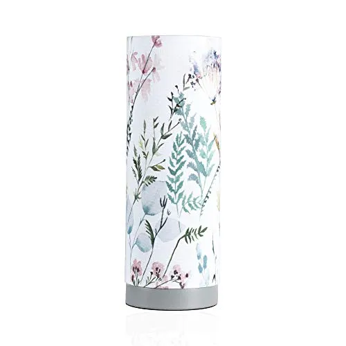 Pauleen 48004 Flowery Romance Tischleuchte - Tischlampe für Wohn-, Schlaf- oder Esszimmer, mit liebevollem Design aus Stoff und Beton. Ideal für eine gemütliche Atmosphäre. Passendes E14 Leuchtmittel nicht vergessen!