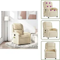 The Living Store Massagesessel Creme Stoff – Bequemer Relaxstuhl für Entspannung