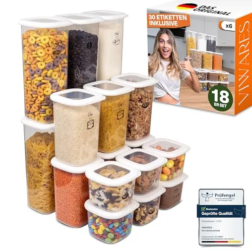 Viwares Vorratsdosen Set 18er, luftdicht und BPA-frei von Viwares