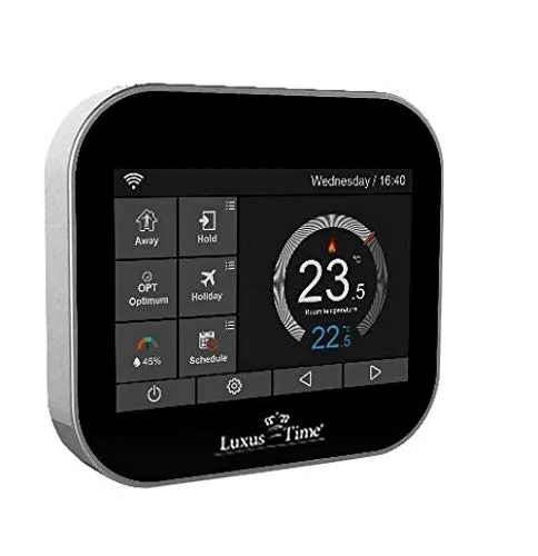 Raumthermostat LX-MC6 Touchscreen für Fußbodenheizung - Intelligentes Fußbodenheizungs-Thermostat mit App-Steuerung, Sprachsteuerung via Alexa und Google Home, energiesparend und einfach zu bedienen.