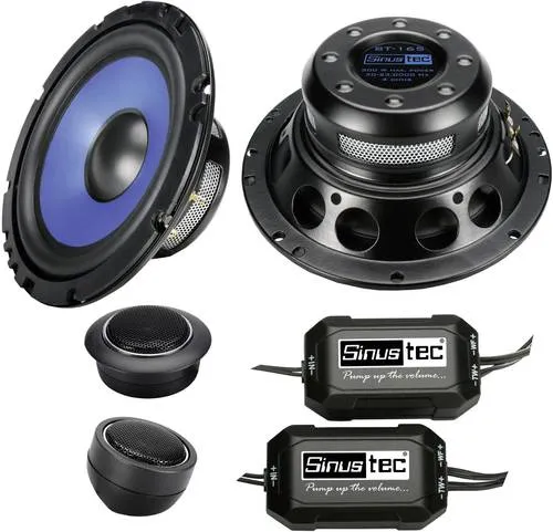 Sinustec 2-Wege Lautsprecher System ST-165 16cm - Car-HiFi-Lautsprecher mit beeindruckender Musikbelastbarkeit von 300 W, ideal für kraftvollen Sound im Auto.
