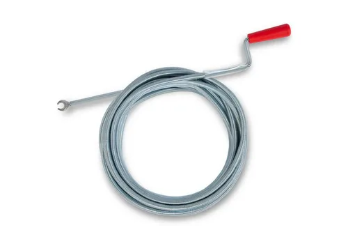EBERTH Rohrreinigungsspirale 8m lang und Ø 9mm, effektive Abfluss Spirale für Rohre ab Ø 40mm, L: 800 cm, ∅ 9 mm, krallenförmiger Bohrkopf mit Ø 20mm, Rohrreiniger Abflussreiniger