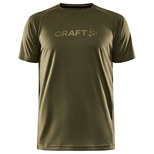 Craft CORE Essence Logo Tee | Sport Tshirt Herren XXL | Rift | Trainingsshirt Herren aus recyceltem Polyester | Regular fit | Sportshirt Herren Kurzarm mit geschwungenen Seitennähten