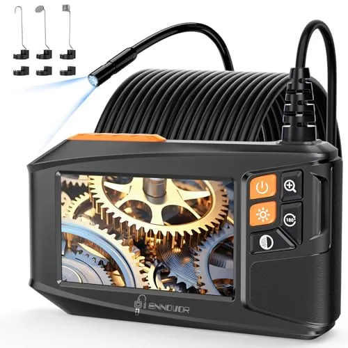 Endoskopkamera mit Licht 10m, Ennovor 1080P HD Digital Endoscope mit 4.3-Zoll-IPS- Bildschirm, IP67 Wasserdicht Rohrkamera mit 8 einstellbaren LEDs, 8mm Schlangenkamera Inspektionskamera