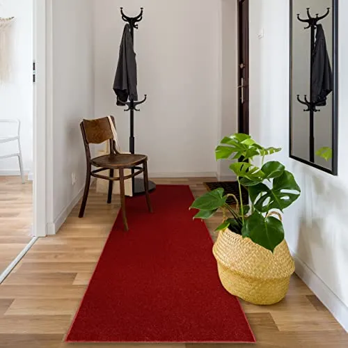 rugsx Läufer Eton für Korridor, Küche rot 150x370 cm