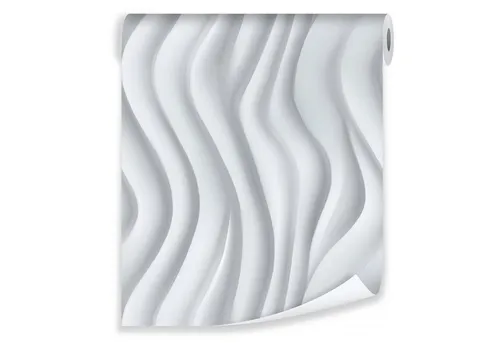 Wallarena Vliestapete Weiß Grau Abstrakt Wohnzimmer Schlafzimmer Tapete 3D Effekt, Glatt Matt Waschbar Premium Vlies Tapeten von Wallarena, Weiß, (Vliestapete – Rollengroße: 10 m (Länge0 x 50cm (Breite), 1 St., Vliestapete – Rollengroße: 10 m (Länge0 x 50cm (Breite), Tapete inkl. Kleister Vliestapete Motivtapete Wandtapete - 10m x 50 cm