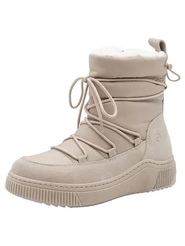 Tamaris Comfort Damen Winterstiefeletten zum Schnüren – Wasserabweisend und Gefüttert, Beige (Lt Grey/Rose), 36 EU - Wasserabweisende Damen Winterstiefeletten mit atmungsaktiver Membran für trockene Füße. Das herausnehmbare Fußbett sorgt für angenehme Wärme und individuellen Komfort. Hochwertige Materialien garantieren Langlebigkeit und Stil.