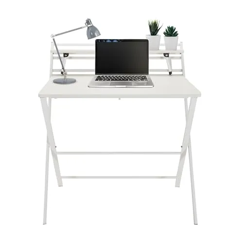 hjh OFFICE 821014 Klappschreibtisch Easy CLAP 80x50 - Kinderschreibtisch klappbar und platzsparend - Ideal für Home-Office und Kinderzimmer, mit robuster Arbeitsfläche und minimalistischem Design, leicht aufzubauen und verstauen.