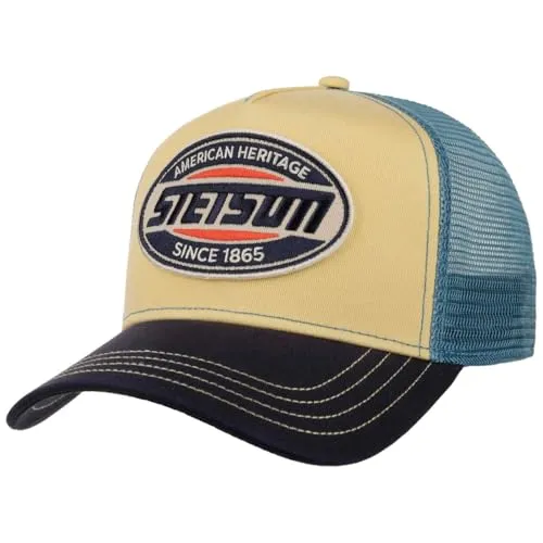 Stetson American Heritage Logo Trucker Cap - Baseball Cap für Herren mit ikonischem Design und großer Markenstickerei, aus 100% Baumwolle für optimalen Tragekomfort und Belüftung, ideal für warme Tage.