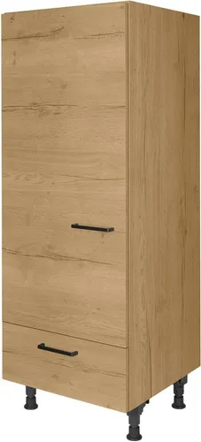NOBILIA Kühlumbauschrank für 122er Einbaukühlschrank - Küchenschrank in Natur-Braun, perfekt für die Integration eines 122 cm Einbaukühlschranks, sorgt für eine harmonische Küchengestaltung.