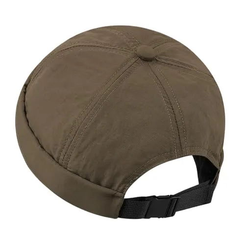CLAPE Waterproof Skullcap Quick Dry Docker Mütze Sommer Seemannsmütze Commando Work Beanie Brimless Hat Schnelltrocknend Cap Ohne Schirm Herren 6 Panel Chef Kappe Brown CT81