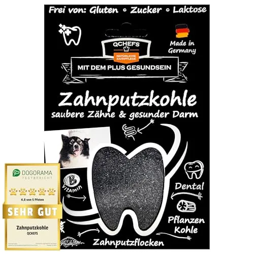 QCHEFS ZahnputzKOHLE für Hunde Pulver