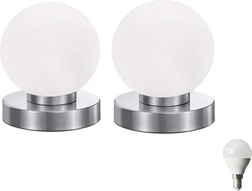 Lichthandel Hoch LED Tischleuchte Touch - 2er SET Kugel Touch Tischleuchte, dimmbar und ideal für Schlafzimmer und Wohnzimmer, sorgt für warmes Licht und gemütliche Atmosphäre.