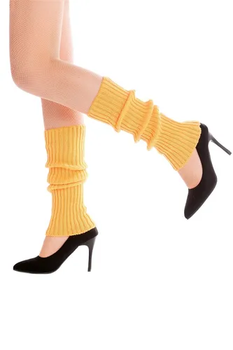 Stulpen Beinwärmer Beinstulpen Legwarmer 80er Jahre Stil orange Aerobic W-020A