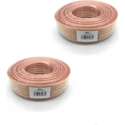 ARLI Lautsprecherkabel 200m - 2x4 mm² CCA flexibel - HiFi-Kabel mit 200m Länge – Transparent und flexibel für einfache Verlegung – Extra starker CCA-Innenleiter sorgt für verlustarme Signalübertragung – Ideal für HiFi-, Surround- und Auto-HiFi-Systeme.