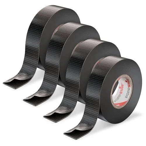 POPPSTAR selbstverschweißendes Isolierband, universal, 5m x 19mm x 0,76mm, schwarz, 4 Rollen