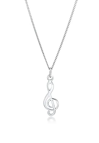 Elli Halskette Damen Notenschlüssel aus 925 Sterling Silber - Elegante Halskette mit Notenschlüssel aus feinstem 925er Sterling Silber. Handgefertigt und anlaufgeschützt, ideal für stilbewusste Frauen. Perfekt als Geschenk für besondere Anlässe.