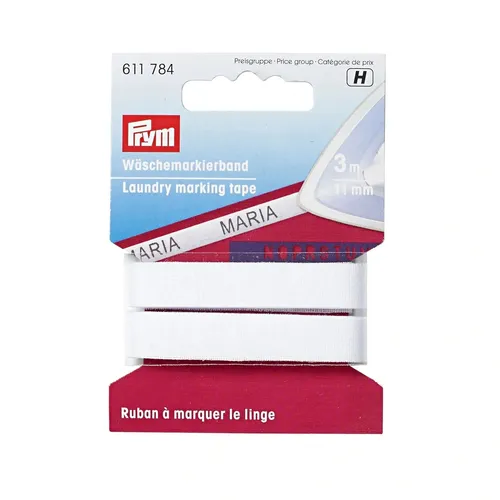PRYM Wäschemarkierband CO aufbügelbar 11 mm weiß