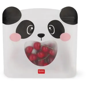 Legami Druckverschlussbeutel ZB0004, Panda, 210 x 230 mm, lebensmittelkonform, 3 Stück
