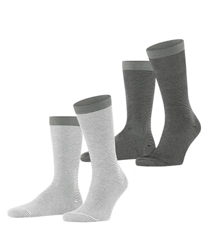 ESPRIT Herren Socken Allover Stripe Multipack M So Baumwolle gemustert 2 Paar, Mehrfarbig Black White 0030, 43-46