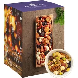 Corasol gesunder Frucht-Nuss-Mix Premium Adventskalender 2025 - Adventskalender mit Speisen & Getränken, enthält 24 fruchtige Mischungen aus Trockenfrüchten und Nüssen für gesunde Snackmomente in der Vorweihnachtszeit.