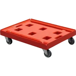 Transportroller Gigant 800 x 600 mm Typ B – 4 Lenkrollen rot - Robuster Transportroller Gigant Typ B mit großer Auflagefläche (800×600 mm) und 4 wendigen Lenkrollen. Ideal für den professionellen Einsatz in der Logistik – trägt bis zu 400 kg und ermöglicht einfaches Manövrieren.