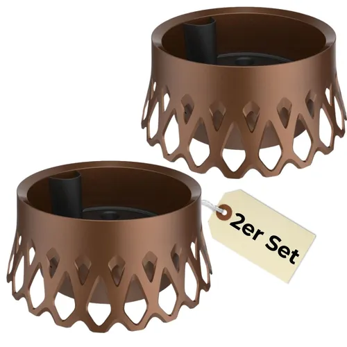 2er Set Grabschale Friedhof Pflanzschale Grab Vase mit Selbstbewässerung bronze