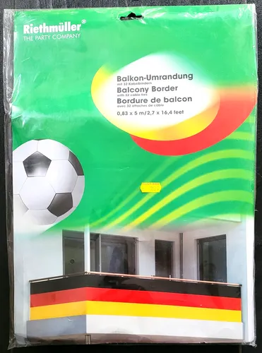 XXL Balkon Umrandung Fahne Deutschland Balkonsichtschutz Deko Amscan 9900299