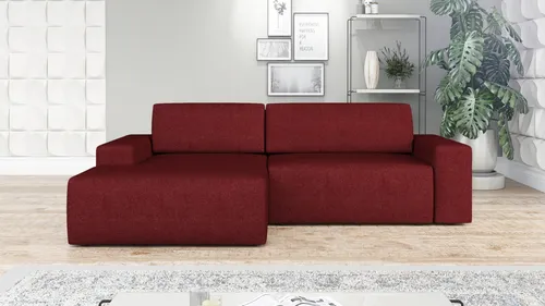 Ecksofa TOTI mit Schlaffunktion in Rotwein in rot von Mebloland