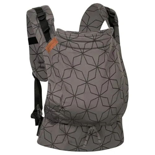 Hoppediz Buckle - Babytrage für Neugeborene - Babytragen mit ergonomischer M-Position für gesunde Hüftentwicklung, geeignet von 3,5 bis 20 kg, aus 100% Bio-Baumwolle, mitwachsend und ideal für Eltern mit Bauchumfang bis 160 cm.