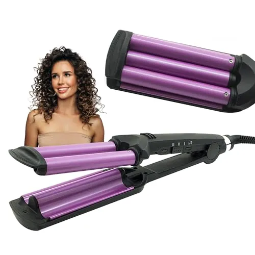 TEMPO DI SALDI Professionelle Lockenstab mit 3 Zweigen, Lockeneffekt, 200 °C