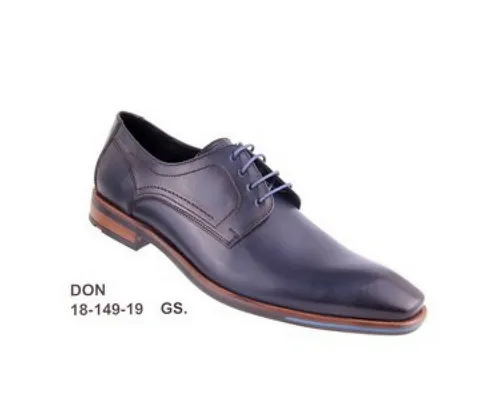 LLOYD Herren Don Derbys, Blau (Blue) - Elegante Schnürhalbschuhe aus hochwertigem Echtleder, ideal für Business und Freizeit. Mit bequemer Laufsohle und stilvollem Design, inklusive markantem roten Streifen am Blockabsatz.