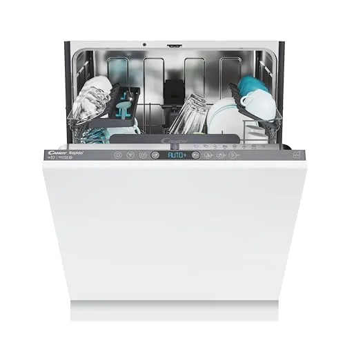 Candy Unterputz-Geschirrspüler CI4C6F0PA - Voll integrierter Geschirrspüler mit 14 Maßgedecken, MAXI-TUB für größte Teile und bis zu 8 Spülprogrammen für effizientes Geschirrspülen.