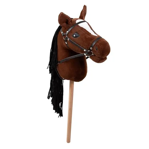 Ella & Piet® Hobby Horse Pferd Donna – Plüsch Steckenpferd mit Aufbewahrungsbeutel (Braun) - Steckenpferd für die Trendsportart Hobby Horse. Mit praktischem Aufbewahrungsbeutel, der auch als Rucksack dient. Hochwertiges Plüsch und handlicher Holzstab für dynamisches Training.