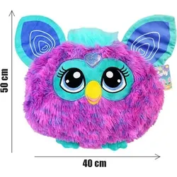 Kuscheltier Furby lila - 40 cm Plüschfreund - Der lila Furby aus Plüsch ist ca. 40 cm groß und begeistert mit glitzerndem Herz und gestickten Augen. Ideal zum Kuscheln und Dekorieren, besteht die Innenfüllung zu 100 % aus recyceltem Material – ein perfektes Geschenk für Kinder ab 3 Jahren.