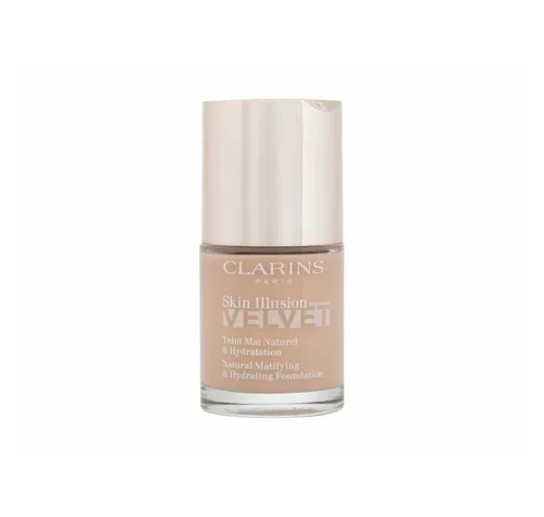 CLARINS Skin Illusion Velvet 108.3N organza 30 ml - Make-up mit natürlichem, mattierenden Finish für einen sofort verschönerten Teint. Ultra-leichte Textur, die Unregelmäßigkeiten kaschiert und für ein angenehmes Hautgefühl sorgt.