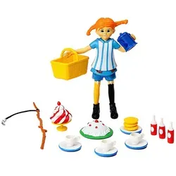 Micki 44.3837 Pippi Langstrumpf - Spielfigur Pippi Party Teezeit - Puppenhaus-Puppen & -Tiere, Set mit der beliebten Pippi Langstrumpf für fantasievolles Spielen und kreative Abenteuer.