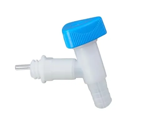 hünersdorff Ablasshahn für Kanister PROFI mit Breitgewinde 22 mm natur, Drehgriff blau